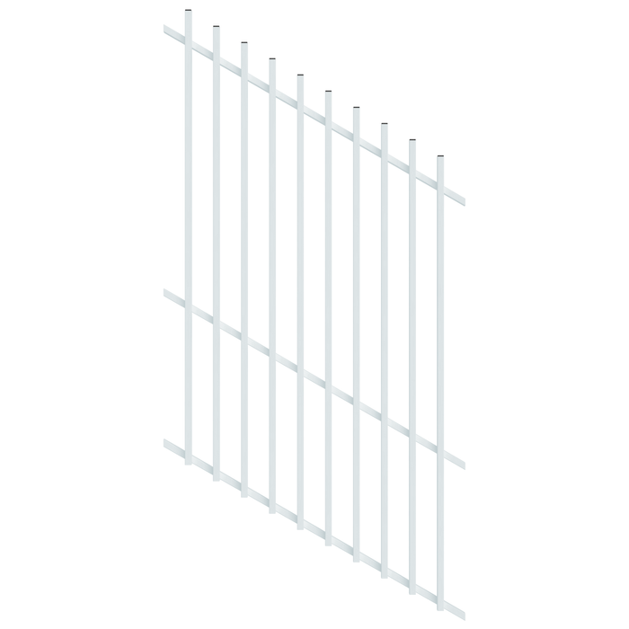 ProtectorAl 0350-1200W x 1800H Pearl White Radiator Pool Fence Panel Raked 16-30º