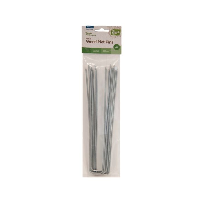 Scape 230mm Long Metal Weedmat Pins - 10 Pack