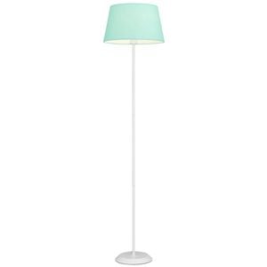 Telbix Jaxon Contemporary Standing Floor Lamp Light Metal Fabric White Green