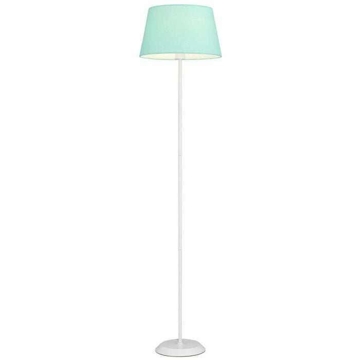 Telbix Jaxon Contemporary Standing Floor Lamp Light Metal Fabric White Green