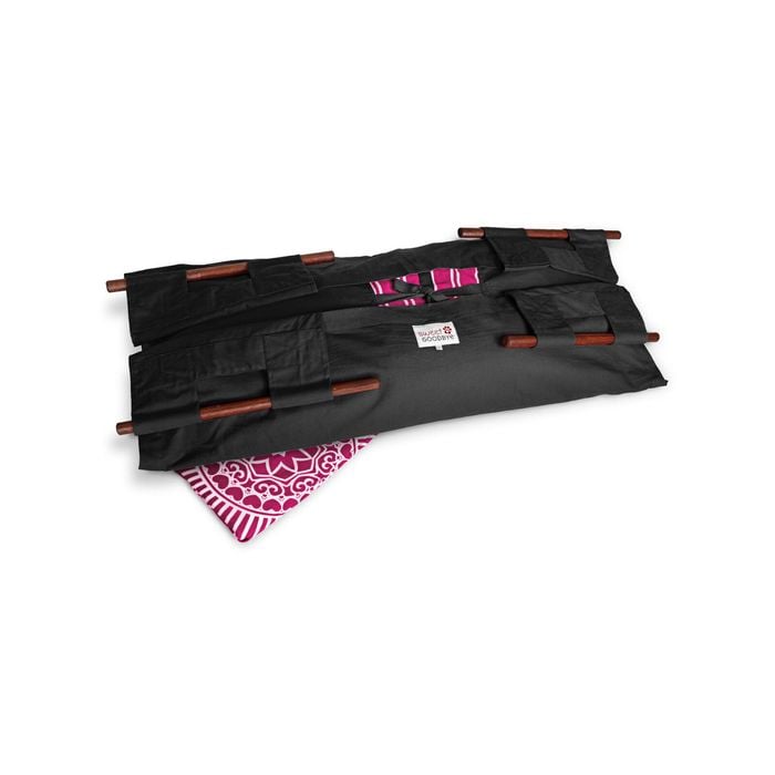 Sweet Goodbye COCOON - Soft Pet Casket - Burial & Cremation Ceremony Kit (Classic Cotton) | Black/Pink, XL