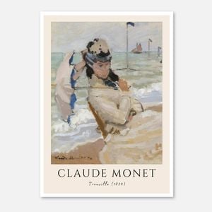 Galrie Claude Monet's Trouville Art Print Classic Impressionist Beach Scene Home Decor, Poster Only, A1 60 x 84cm (23 x 33inch)