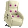 vidaXL Electric Stand up Massage Recliner Chair Armchair Cream Real Leather