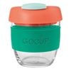 Avanti Glass Gocup W/ Thermal Grip 236ml 8oz Green/coral/sea Foam