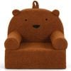 Costway Little Bear Sofa Kid Reading Chair Couch Teddy Fleece Fabric Brown