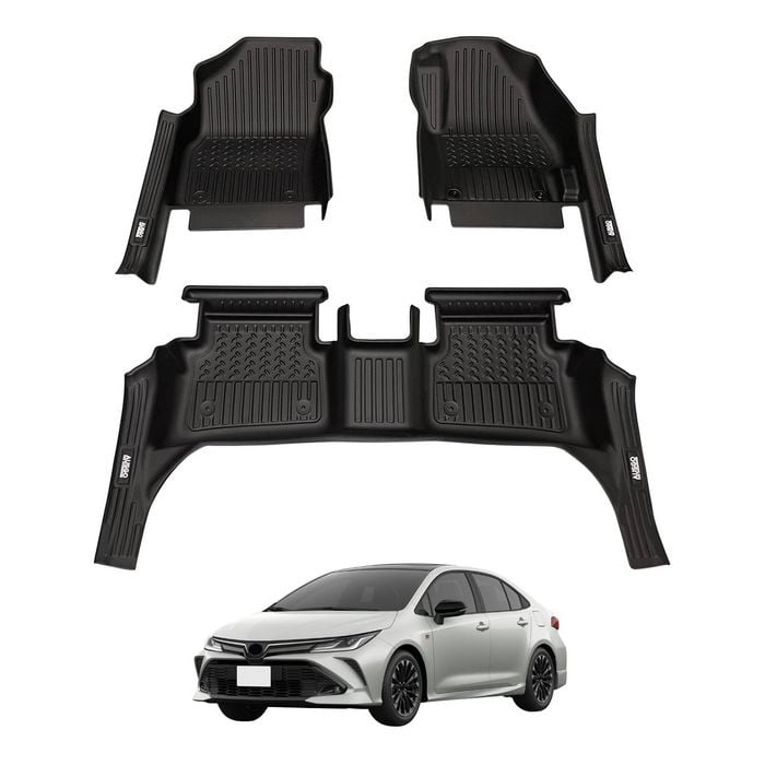 AUSGO 7D Car Floor Mats for Toyota Corolla Petrol Sedan 2019-Onwards All-Weather Floor Liners