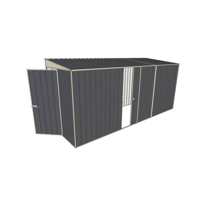 Build-a-Shed 1.5 x 4.5 x 2m Single Sliding Side Door Skillion Shed - Grey