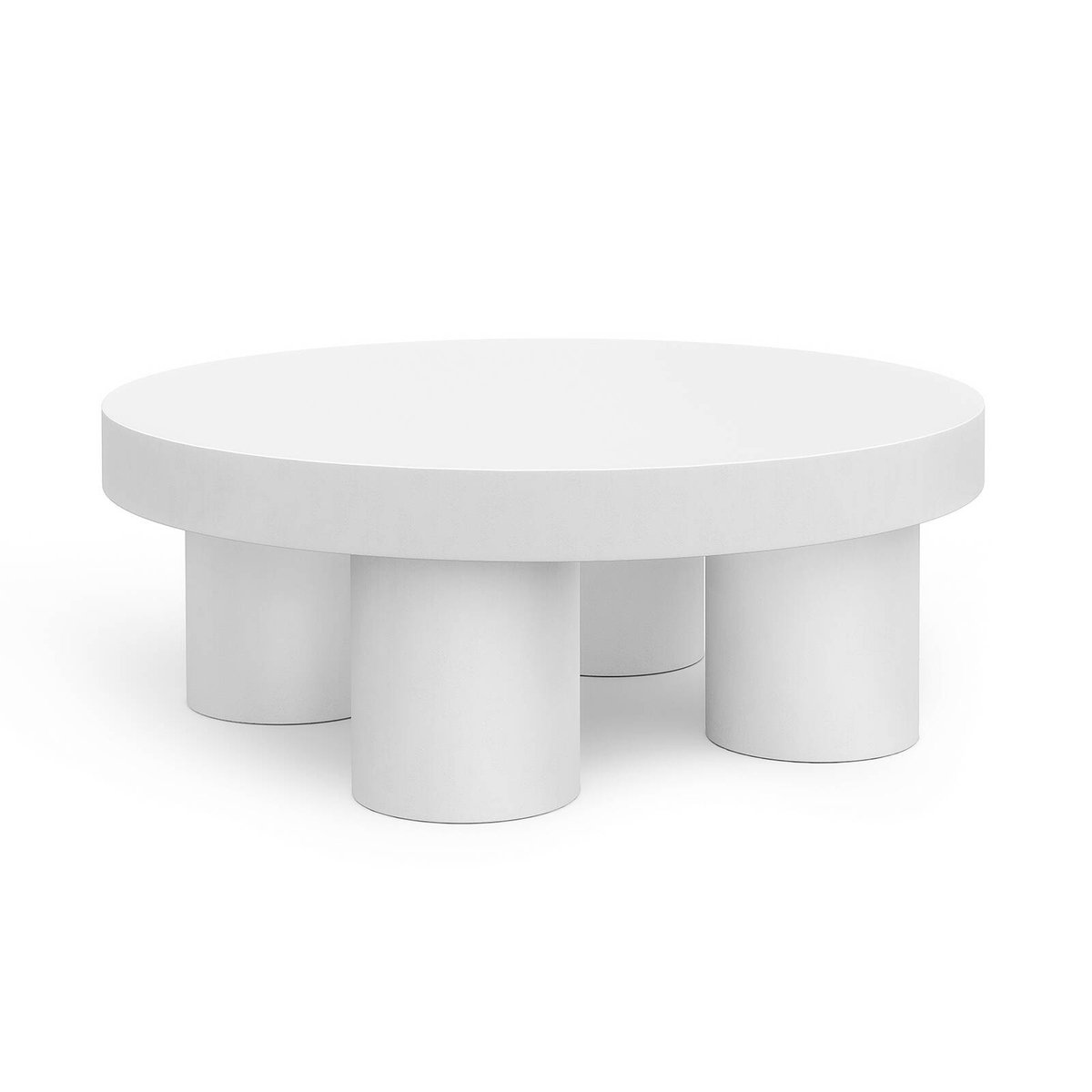 Colum 100cm White Round Indoor Outdoor Concrete Coffee Table Bunnings