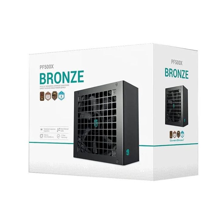 Deepcool Pf500x 500w Gamer Storm 80+ Bronze/ Cybenetics Atx Power Supply 120mm Fan, Japanese & Taiwanese Capacitors, Dc To Dc, A