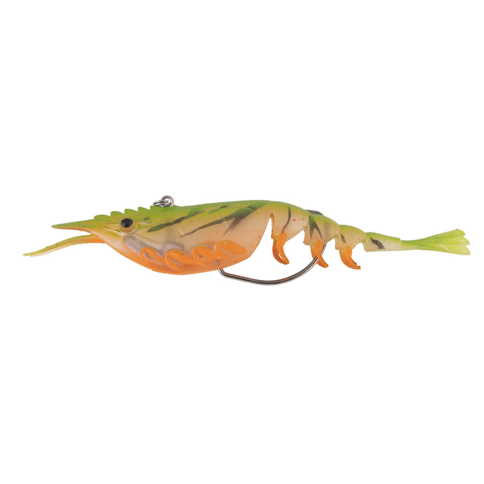 Berkley 2022 Shimma Shrimp Weedless 120mm Soft Vibe Fishing Lure Fire Tiger Shrimp
