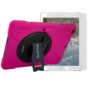 Stylepro Ipad 10 Combo Shockproof Case Plus Screen Protector With Rotating Stand For Ipad 10th Gen Pink
