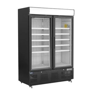 Polar Upright Display Freezer G-series 2 Door Black 920l 2022x1370x720mm Commercial Shop Glass Door Refrigeration
