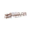 Bronte 3+1+1 Outdoor Aluminium Lounge Setting Teak Look With Coffee Table & Sunbrella Canvas Cushions