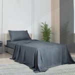 Dreamz 3PCS 100% Bamboo Bed Sheet Set Sinigle Charcoal