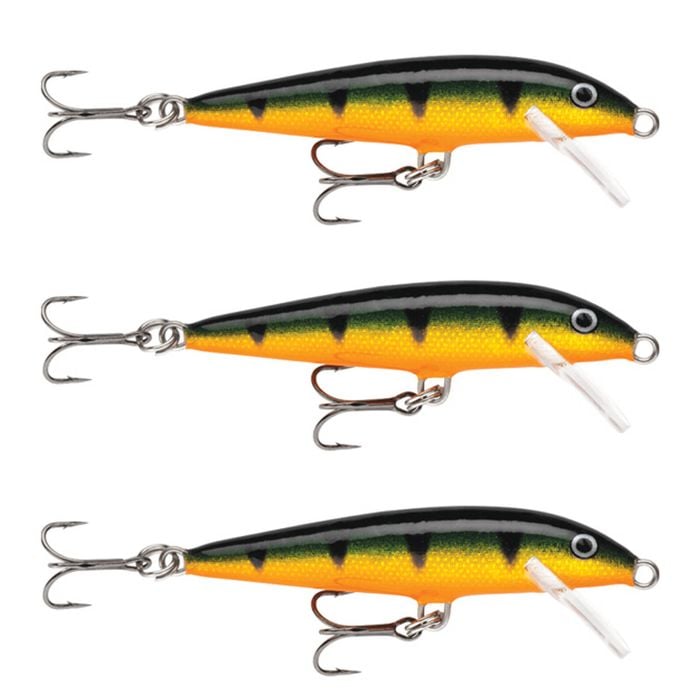 3x Rapala 5cm Original Floating Minnow Hard Body Fishing Lures - Perch