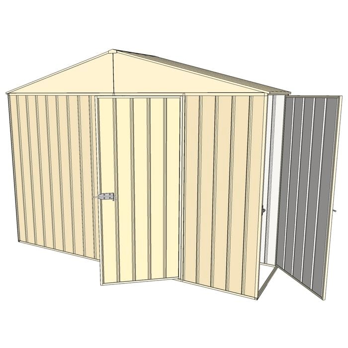 Build-a-Shed 3.0 x 0.8 x 2.3m Gable Single Hinged Side Door Shed - Cream