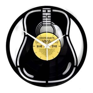 Yesterday’s Vinyl Music Lover Clock Acoustic Guitar