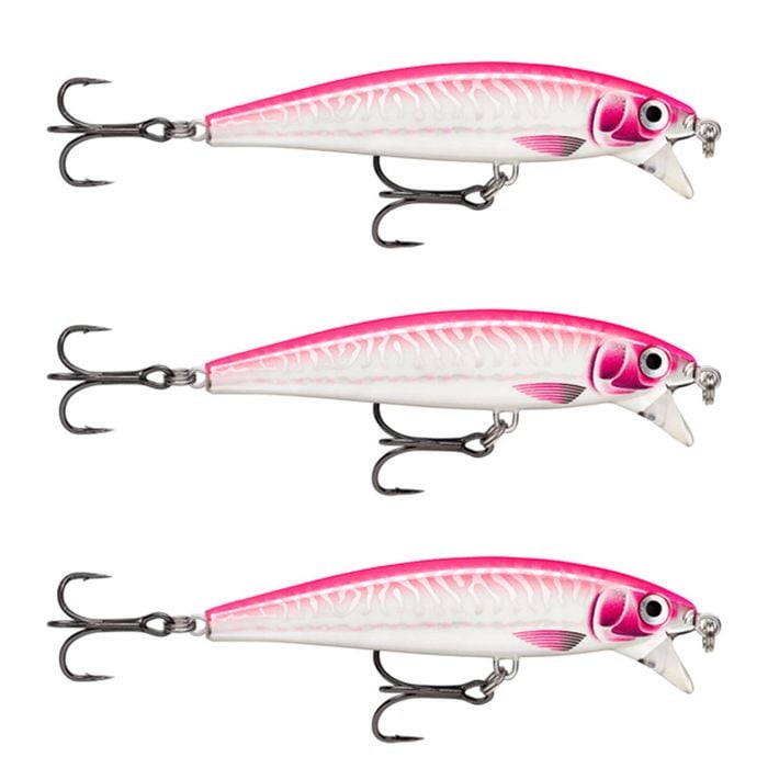 3x Rapala 10cm X Rap Magnum Cast Hard Body Casting Fishing Lures - Hot Pink UV