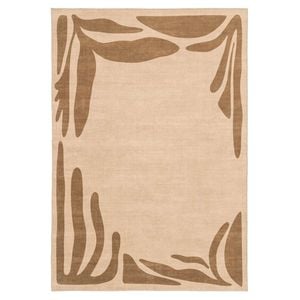 Loopsie-370cm X 270cm-marbela Tonal Brown Botanical Border Washable Rug