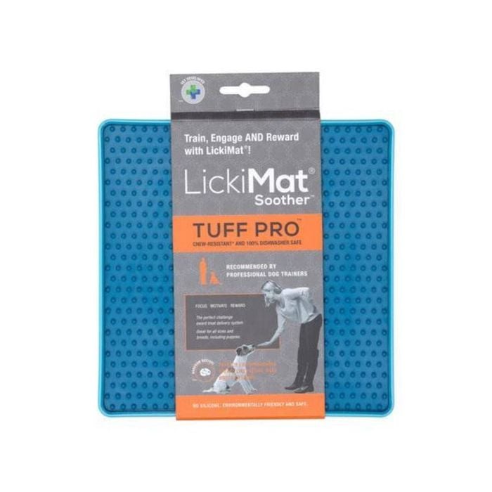 Lickimat Soother Pro Tuff Slow Feeder Mat for Dogs Turquoise 20x20cm