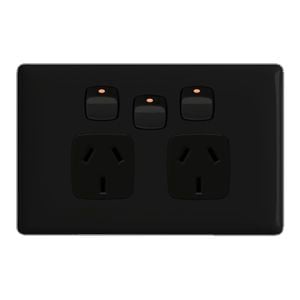 HPM LINEA Horizontal Double Powerpoint With Extra Switch