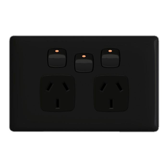 HPM LINEA Horizontal Double Powerpoint With Extra Switch
