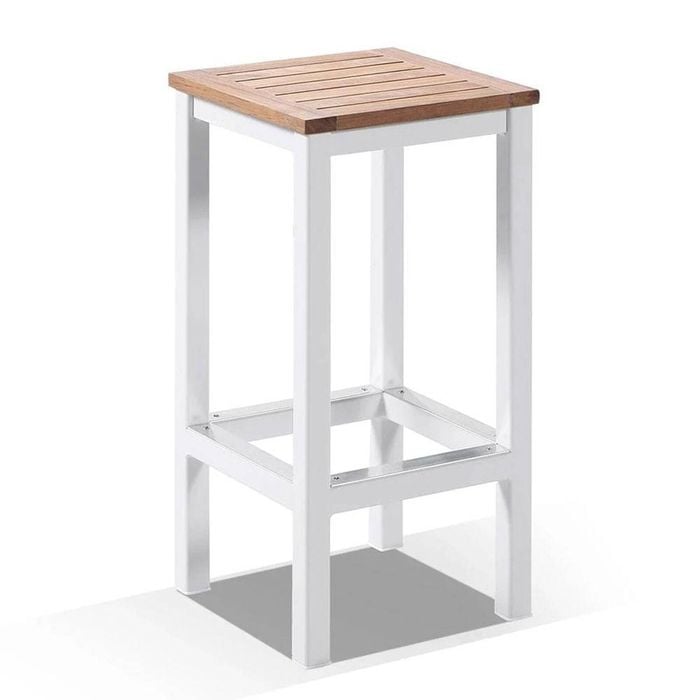 Outdoor Balmoral Aluminium And Teak Bar Stool