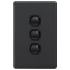 DETA Black Matte S-line Triple Vertical Wall Switch