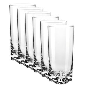 6pc Krosno Highball Glasses 390ml Gift Boxed Dishwasher Safe Made In Poland