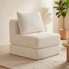Advwin Armless Sofa Chair Corduroy 2-in-1 Compressed Lounge Couch No Assembly Beige