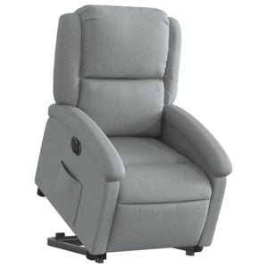 vidaXL Electric Stand up Recliner Chair Armchair Single Sofa Light Grey Fabric