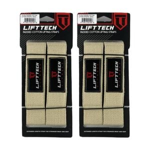 2x 2pc Lift-tech Neo-tech Padded Cotton Wrist Support Lifting Straps Skin 21.5in