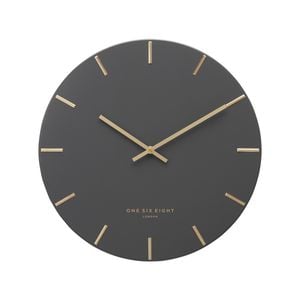 One Six Eight London  Luca Charcoal 60cm Silent Wall Clock