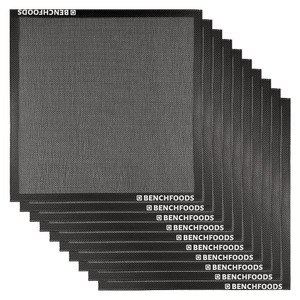 40x40cm Silicone Non-Stick Mesh Mats - 10 Pack - Black | Non Stick | Small