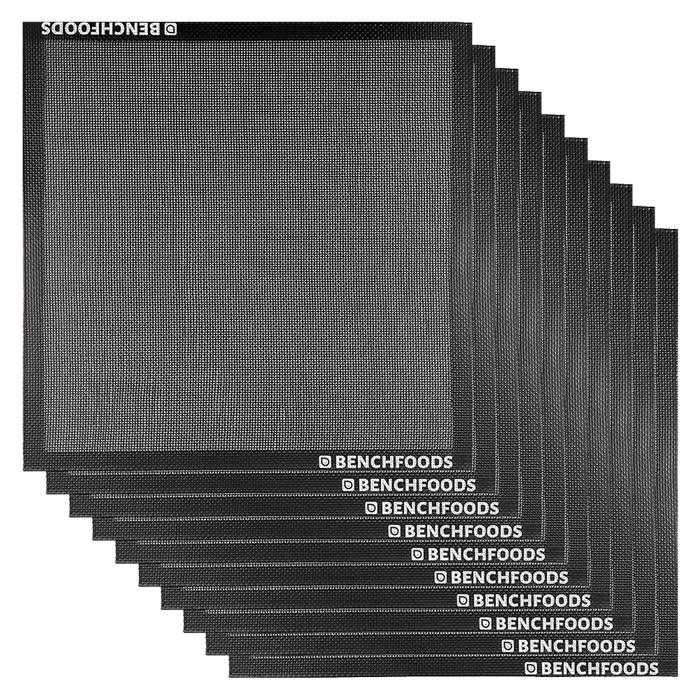 40x40cm Silicone Non-Stick Mesh Mats - 10 Pack - Black | Non Stick | Small