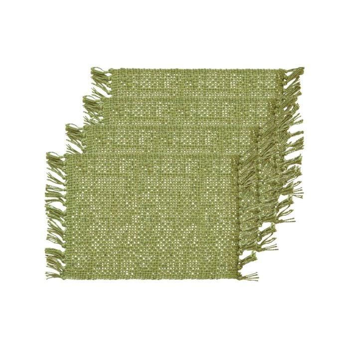4pk J.elliot Home Rowan 33x48cm Jute Placemat - Bayleaf