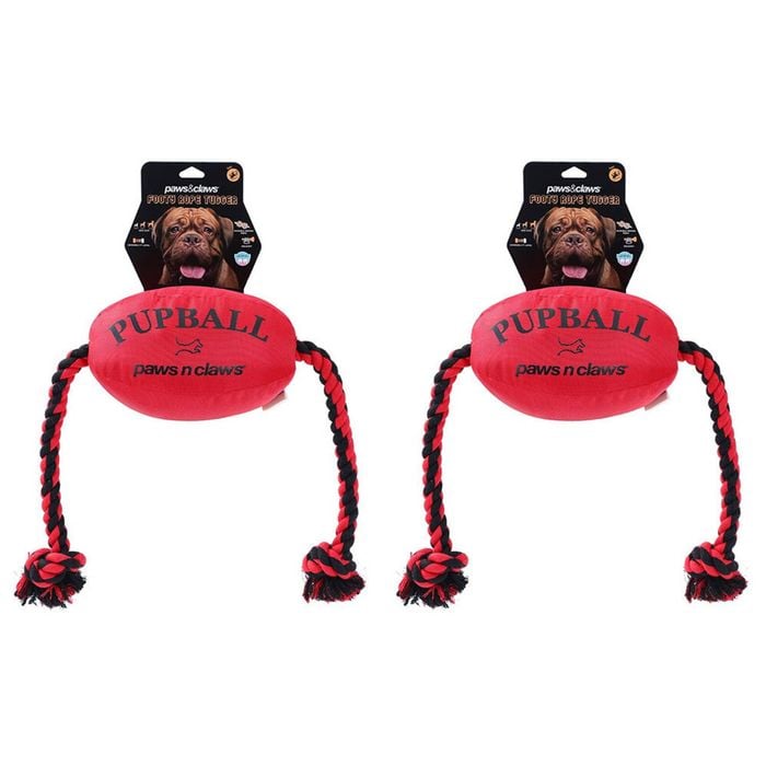 2PK Paws & Claws Footy Oxford Rope Tugger 75X25X20cm