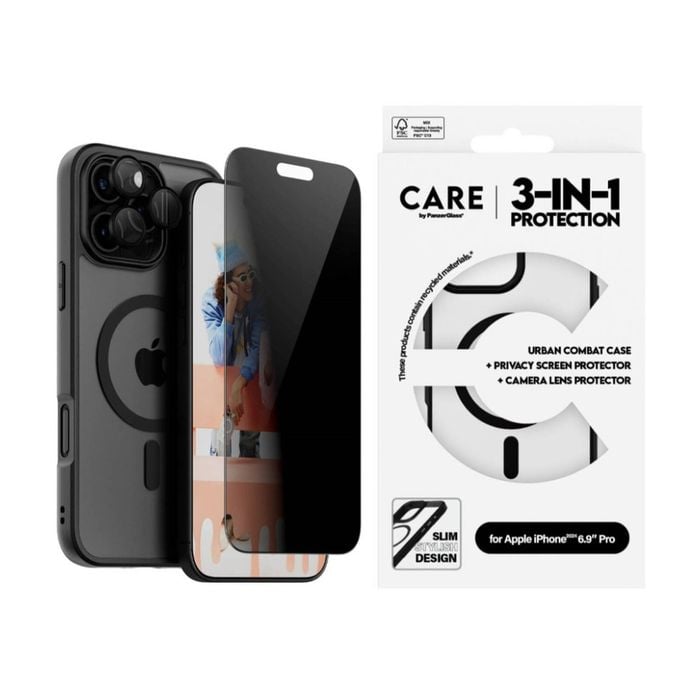 Panzer Flagship 3-in-1 Privacy Bndle Lens & SP+ Case - iPhone 16 Pro Max