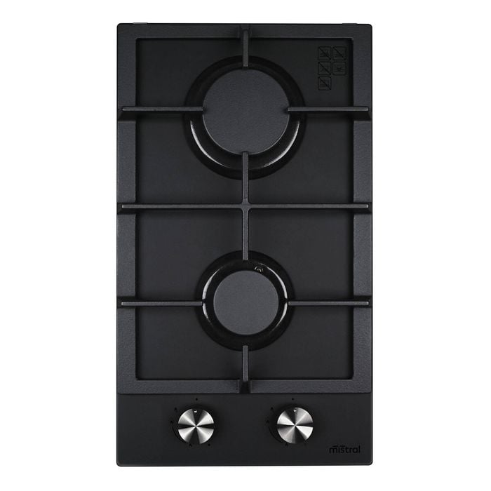 Mistral 30cm Matte Glass Dual Burner Gas Cooktop