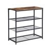 IHOMDEC 4-Tier Tower Metal & Faux Antique Wood Shoe Rack