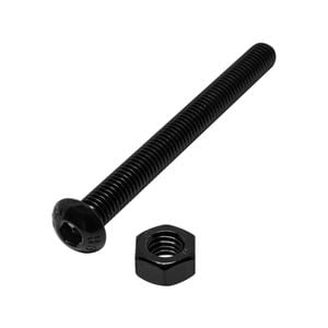 Pinnacle M6 x 100mm Black Ruspert® Round Head Bolts And Nuts - 2 Pack