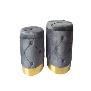 Elegant Collections Grey Amy Storage Foot Stools