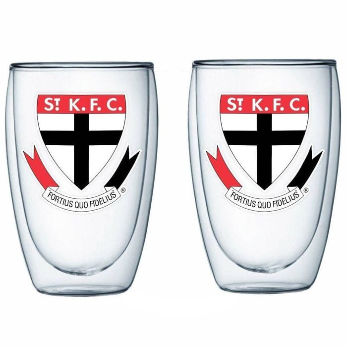 AFL Double Wall Glass Set - St Kilda Saints - Set of Two
