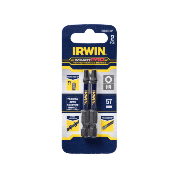 IRWIN 57mm Impact Pro Performance Hex 4 - 2 Pack
