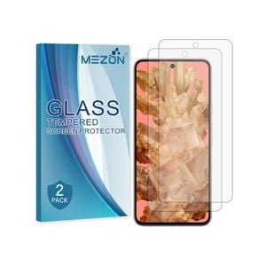 2 Pack MEZON Google Pixel 8 (6.2") Clear Tempered Glass Screen Protectors