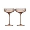 4pc Tempa Sienna Rippled Cocktail Drinking Glasses Set 16.5cm Blush Pink