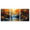 3pcs Waterfall Spring In Colorful Forest Print 100% Australian Made 3 x 40x60cm (Metal Print)