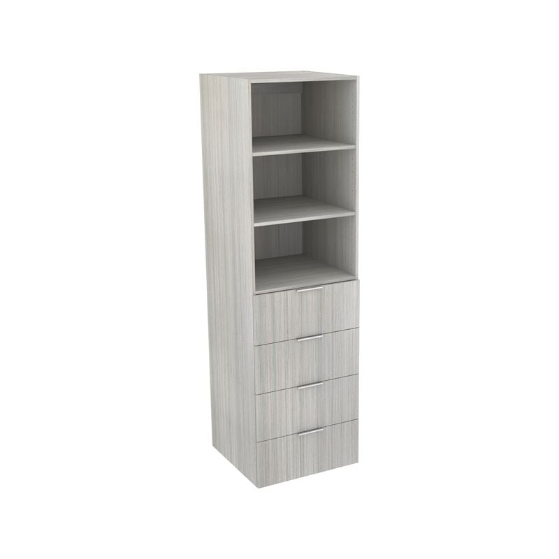 Lugna 2048 x 600 x 580mm Mist 2 Shelf 4 Drawer Storage Cabinet