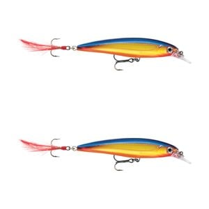 2x Rapala 8cm X Rap Jerkbait/Slashbait Hard Body Fishing Lures - Hot Steel