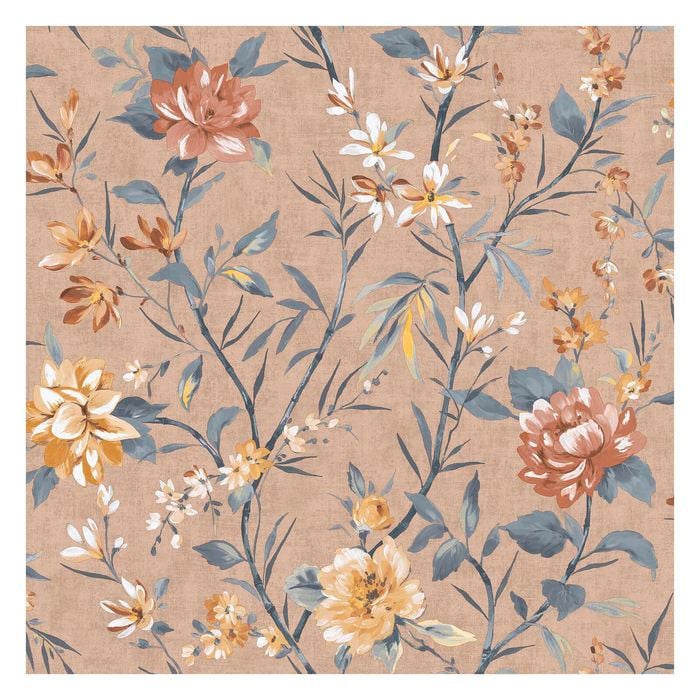 Sazanka Coral Floral Wallpaper 10.05m x 53cm